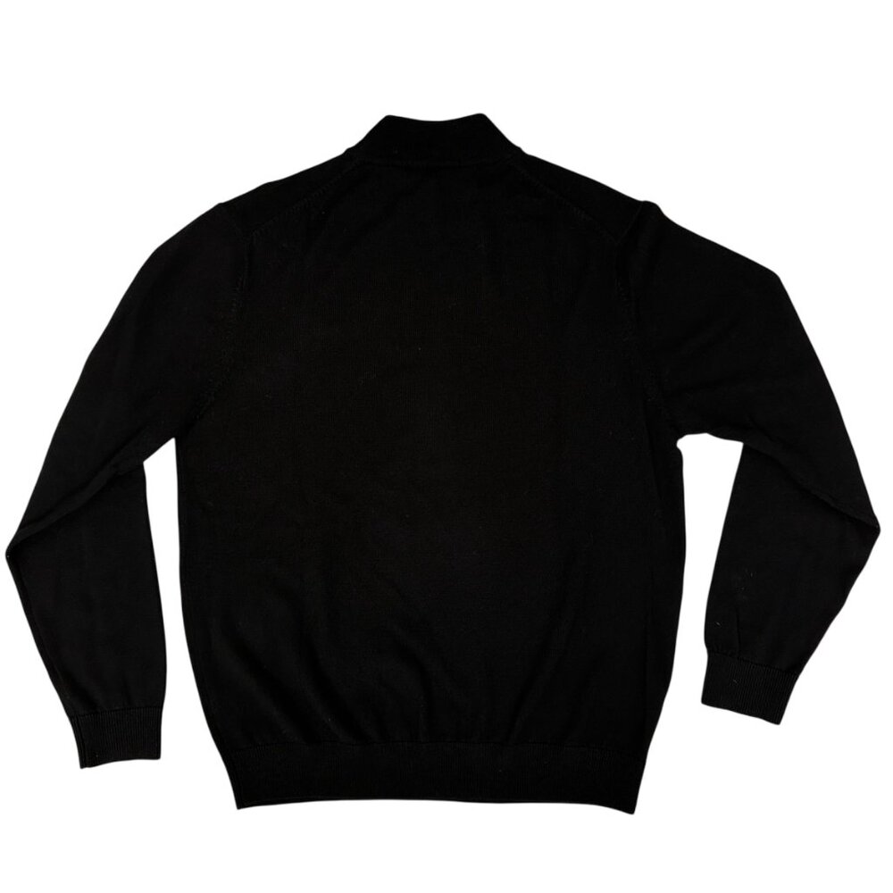 Patrick James Black Merino Wool Mock Neck Sweater - Men's Large - Picture 2 of 4